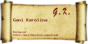 Gani Karolina névjegykártya